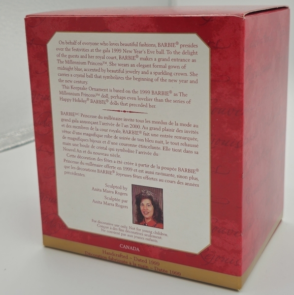Vintage 1999 Hallmark Keepsake Millennium Princess Barbie Ornament - Picture 2 of 6